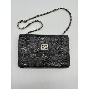 Vintage Anne Klein Handbag - Iconic‎ Lion Head Closure Double Chain Strap